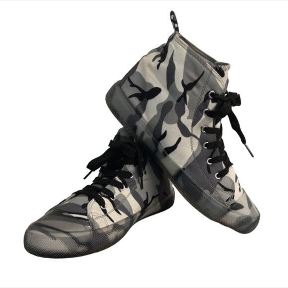 Taxi Black Grey Camouflage Camo HIGH TOP sneakers Shoes Size 8 - Picture 2 of 10